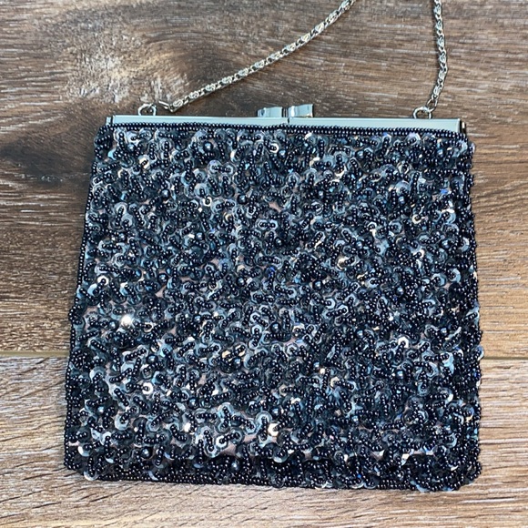 Cache Black Beaded and Sequin Evening Mini Bag 🖤LIKE NEW! - Picture 4 of 15